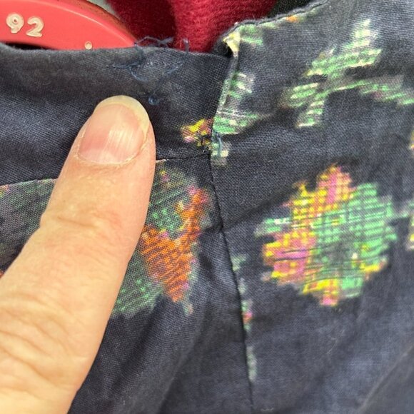 American Rag Cie Navy Floral Sleeveless Ruffle Fit & Flare Summer Dress Sz Sm - Picture 4 of 5